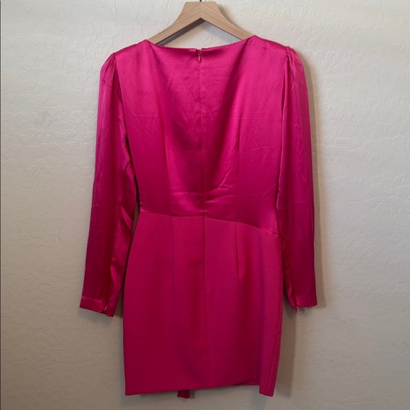 NWOT Cinq a Sept Layne Dress Faux Wrap Dress Pink Dahlia Size 2 - Picture 8 of 8